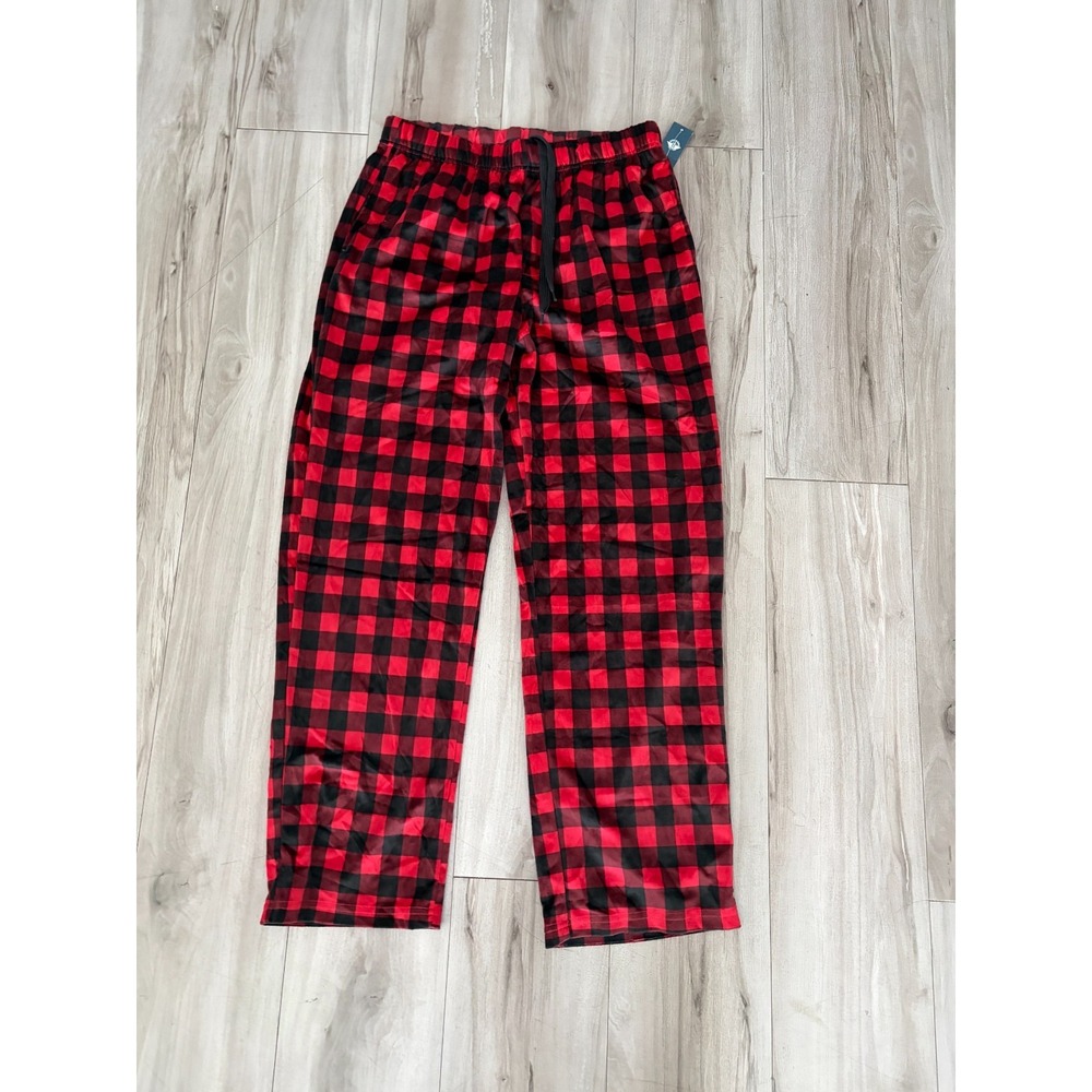 Dockers Pajama Pants Mens Medium Red Black Buffalo Plaid Soft Cozy Loungewear